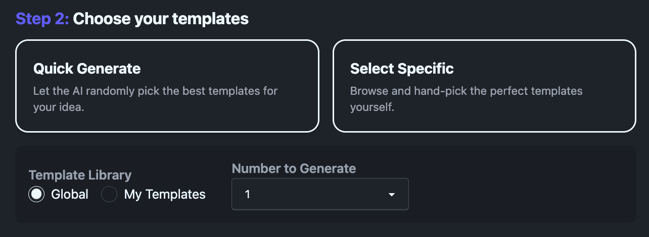 Screenshot of selecting templates in the meme making app.