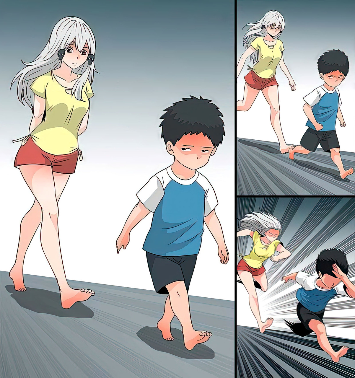 Anime Running From Woman meme template image