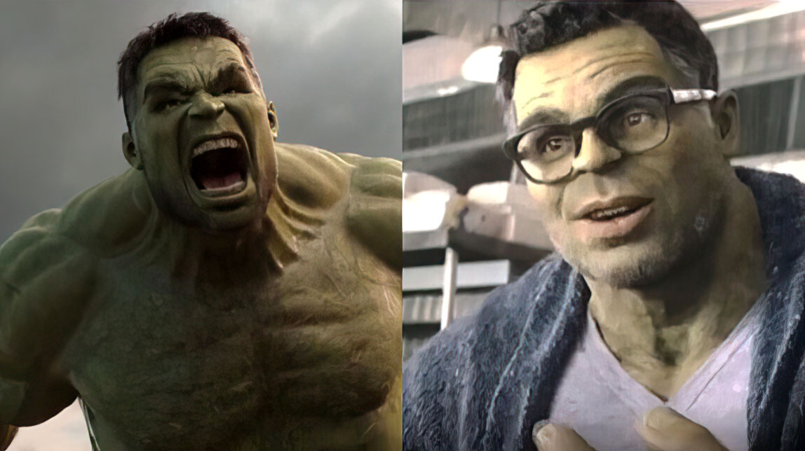 Hulk vs Bruce Banner meme template image