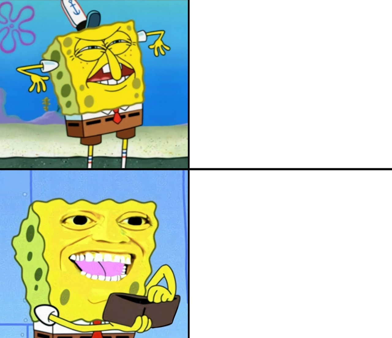 Surprised Patrick/Spongebob Meme Template meme template image