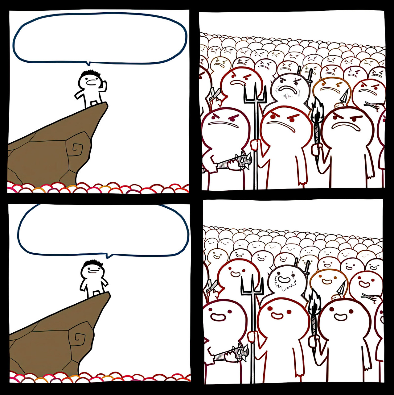 Speaking the Truth Crowd Change Opinion meme template image