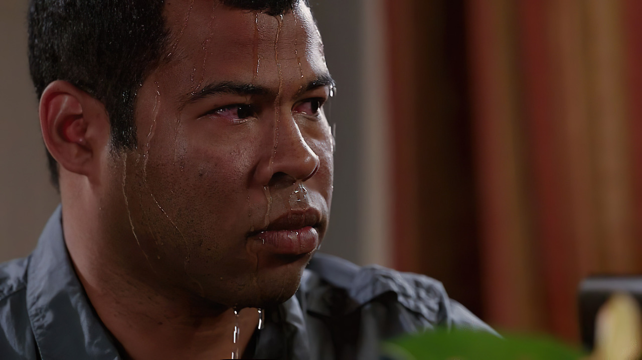 Sweating Jordan Peele meme template image