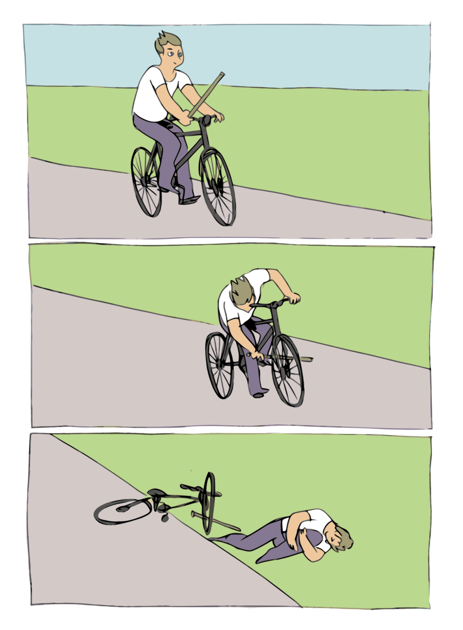 Bicycle Stick Comic meme template image