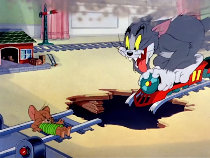 Tom About to Run Over Jerry Meme Template