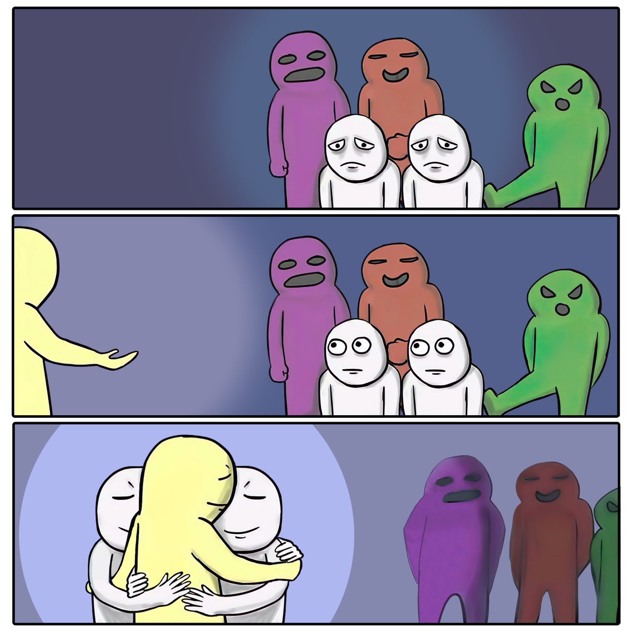 NPC Wojak Offering Hugs meme template image