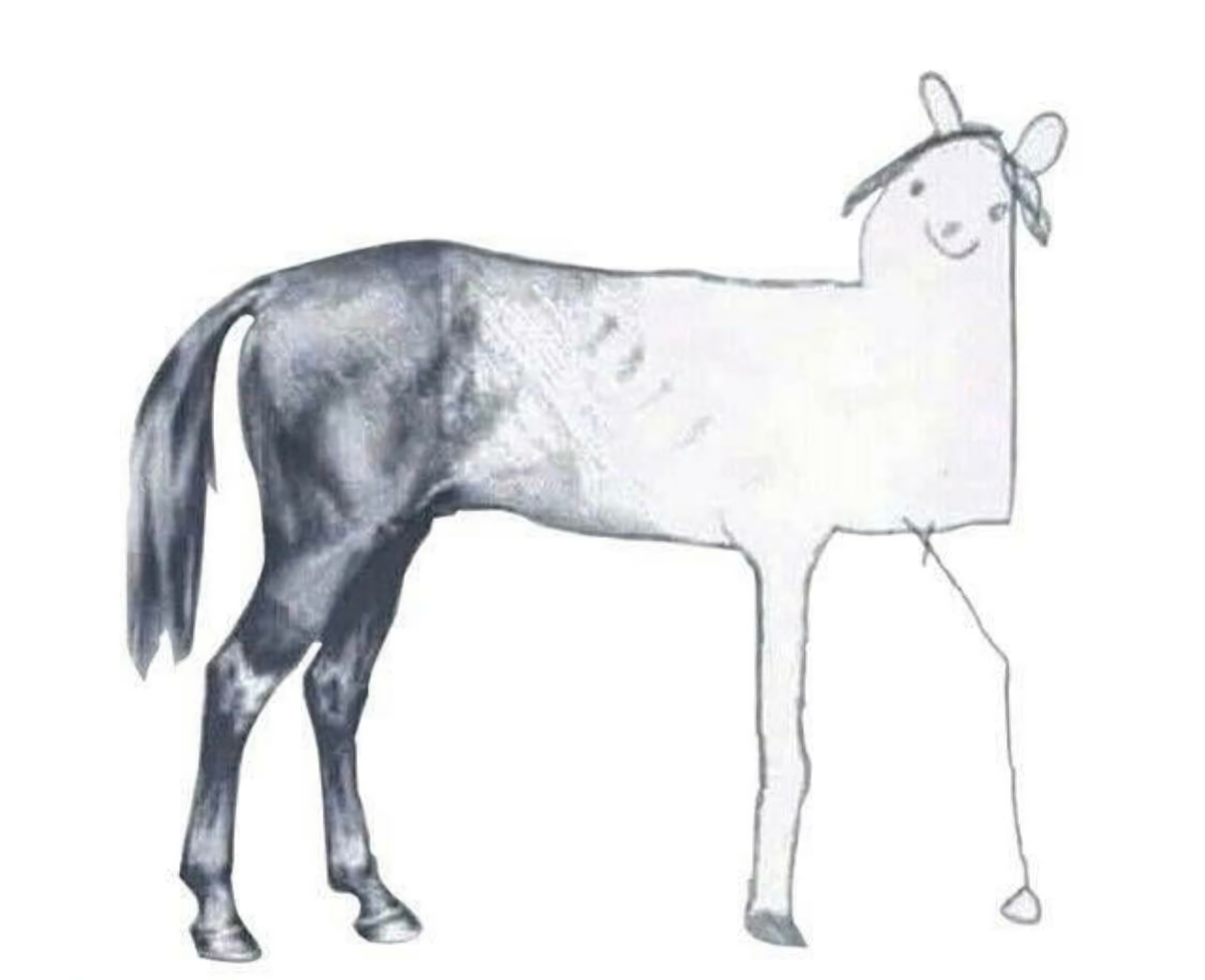 Half Horse Drawing Meme Template