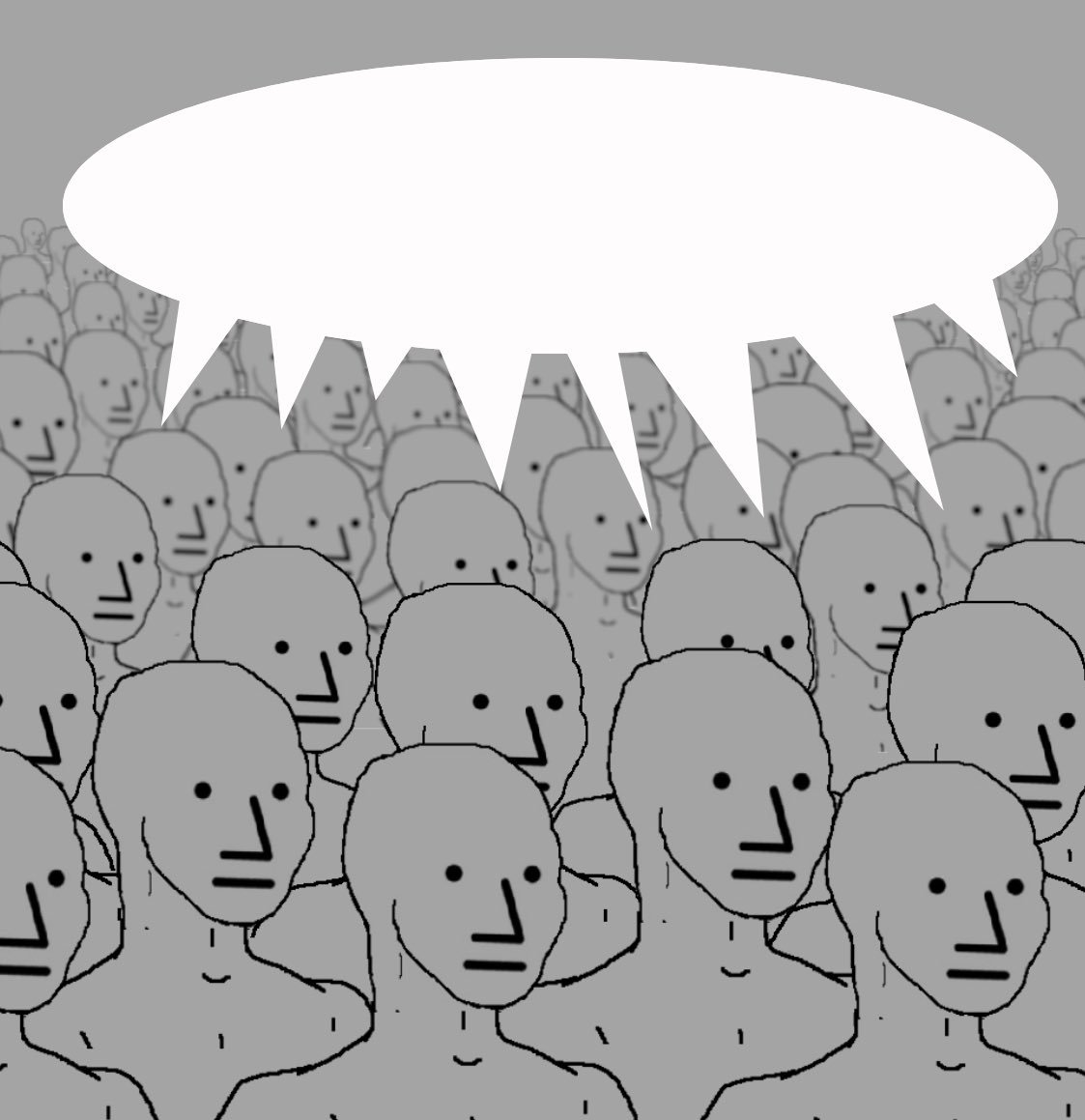 NPC Wojak Crowd Meme Template