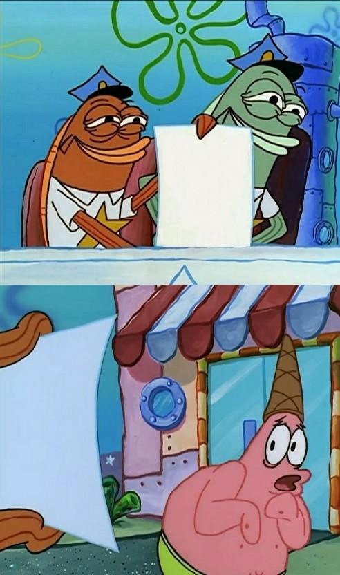 Skeptical Fish and Patrick Meme Template