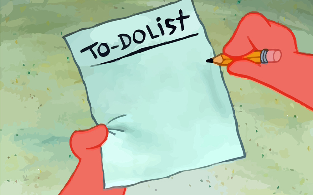 Patrick's To-Do List Meme Template