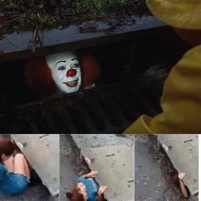 Pennywise in the Sewer Meme Template