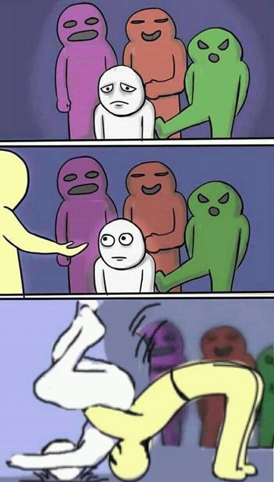 Standing There and Kicking Meme Template