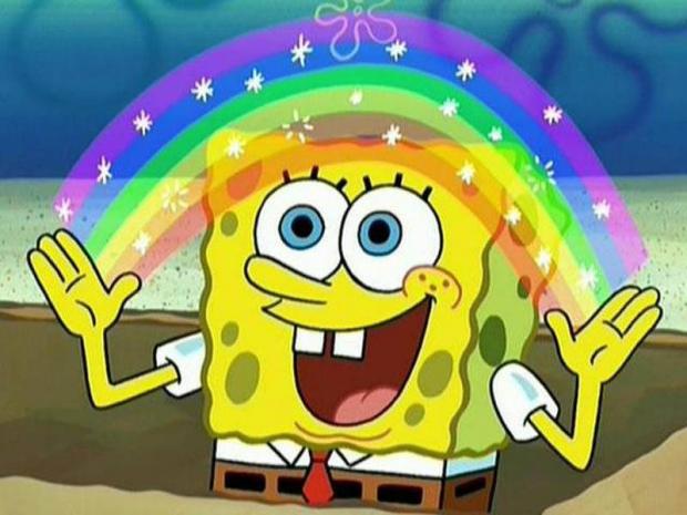 Spongebob Rainbow Hands Meme Template