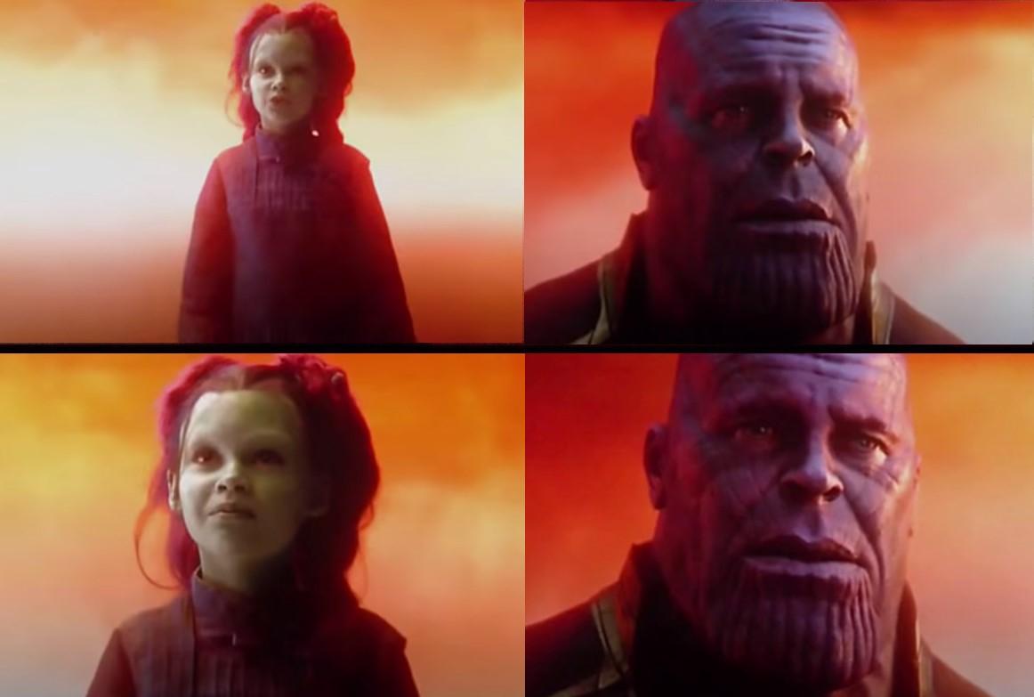 Thanos and Gamora Soul Stone Meme Template