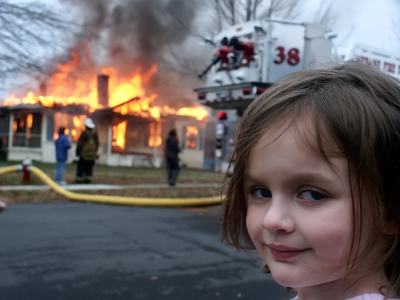 Disaster Girl - Generated with Text to Meme