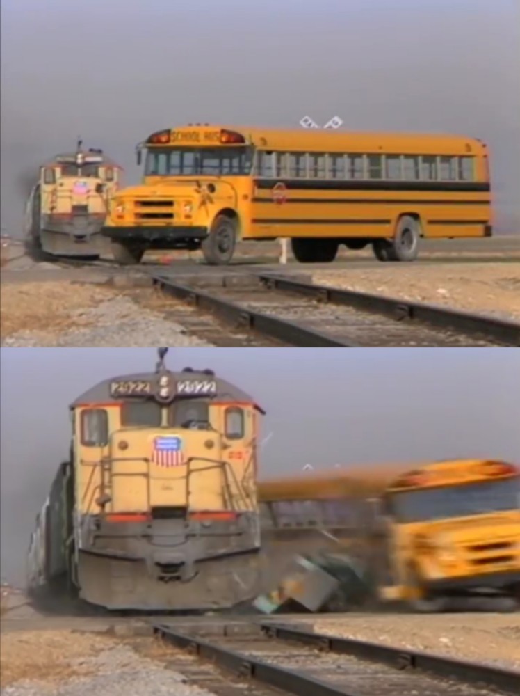 Train Hits School Bus Meme Template