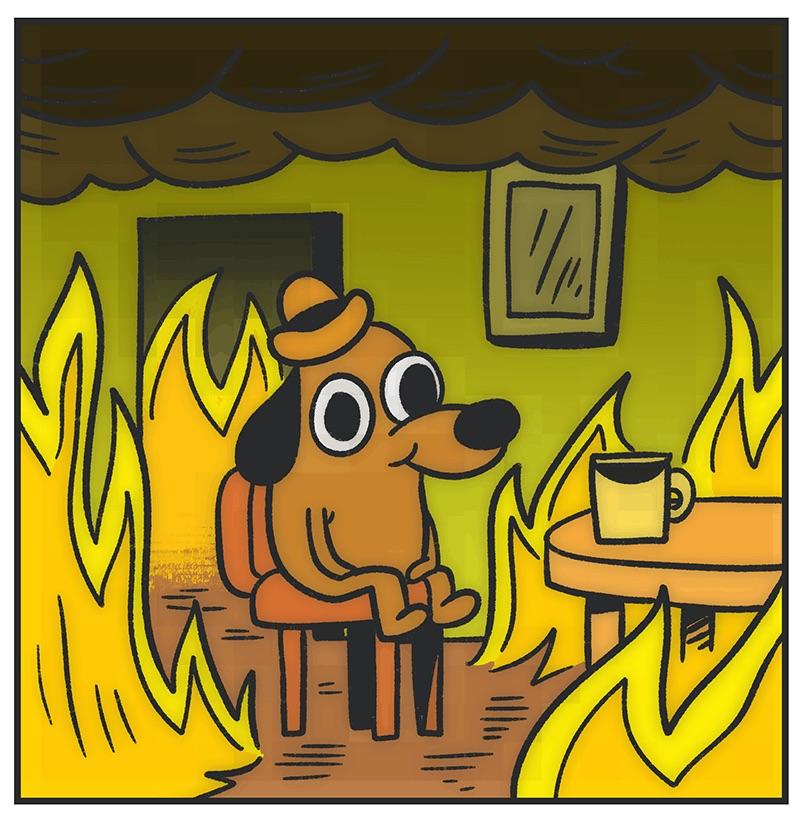 This Is Fine Dog - Generated with Text to Meme
