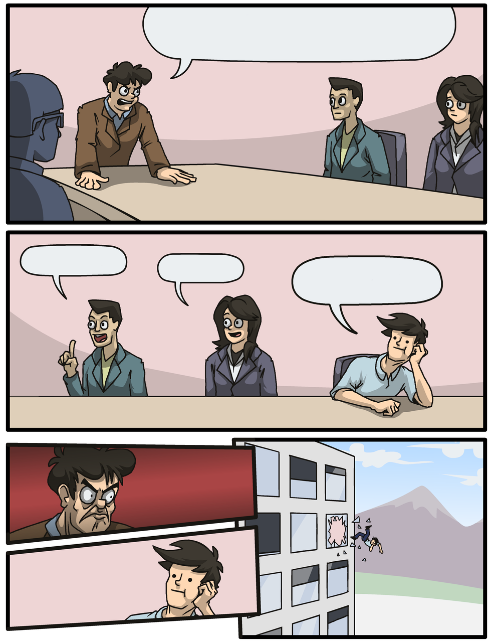Meeting to Window Jump meme template image