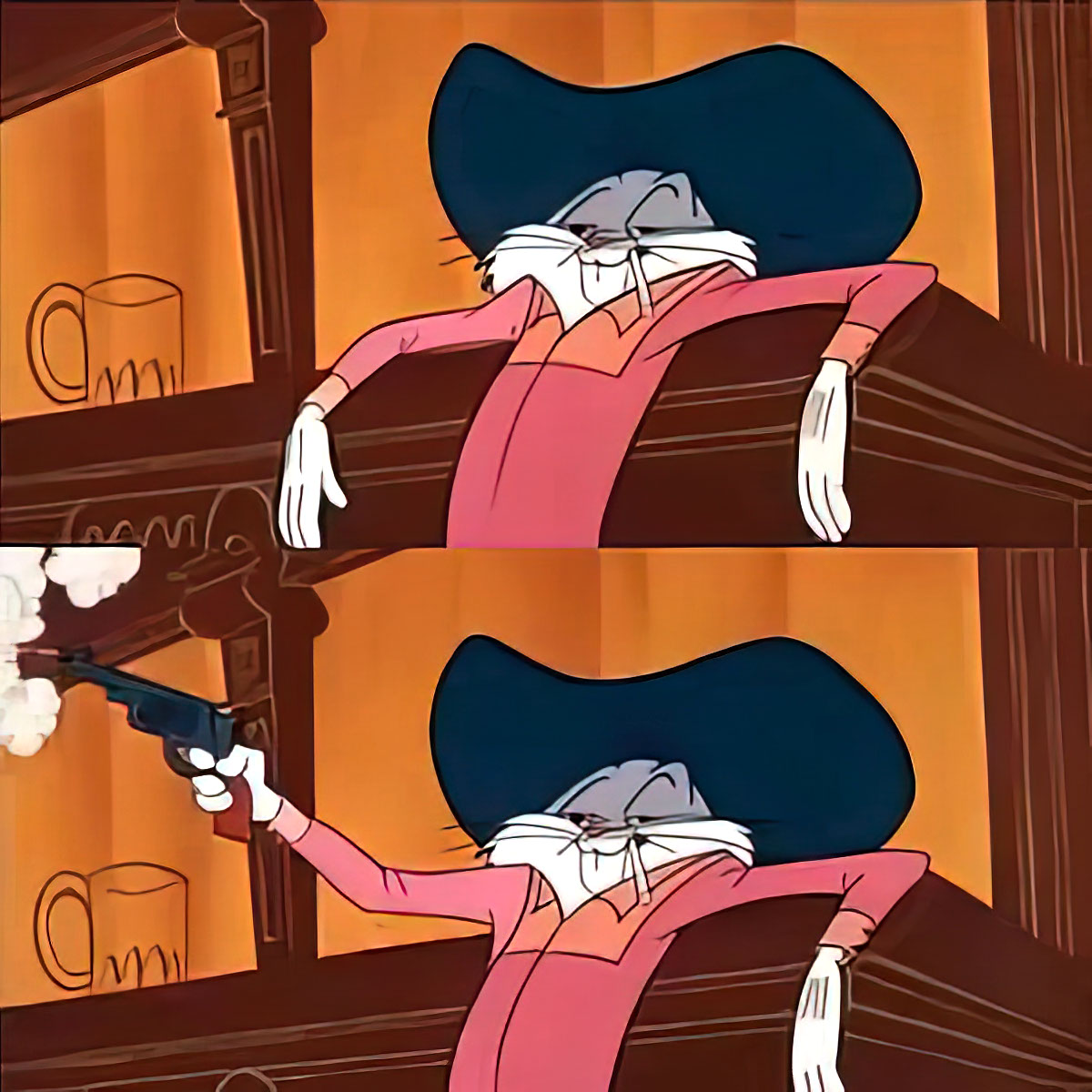 American Bugs Bunny meme template image