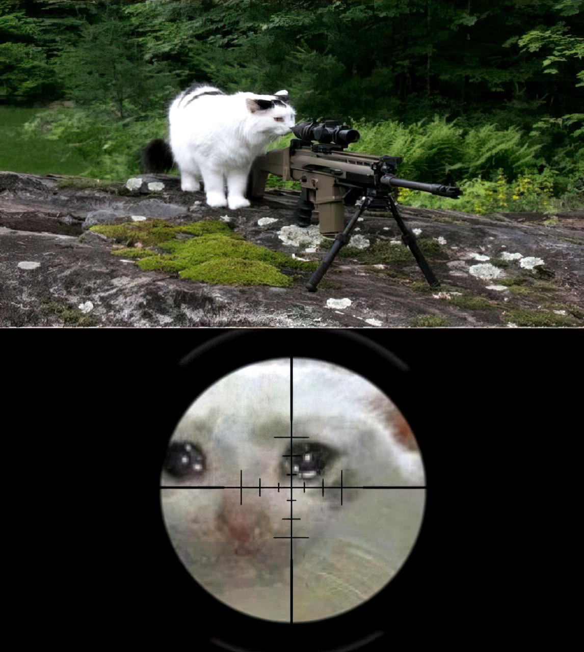 Sniper Cat Sad Cat Meme Meme Template