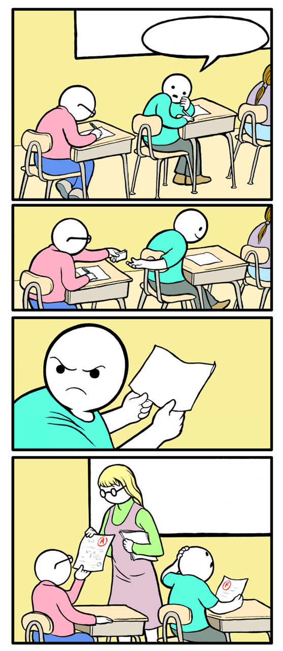 Cheating Exam Meme Template