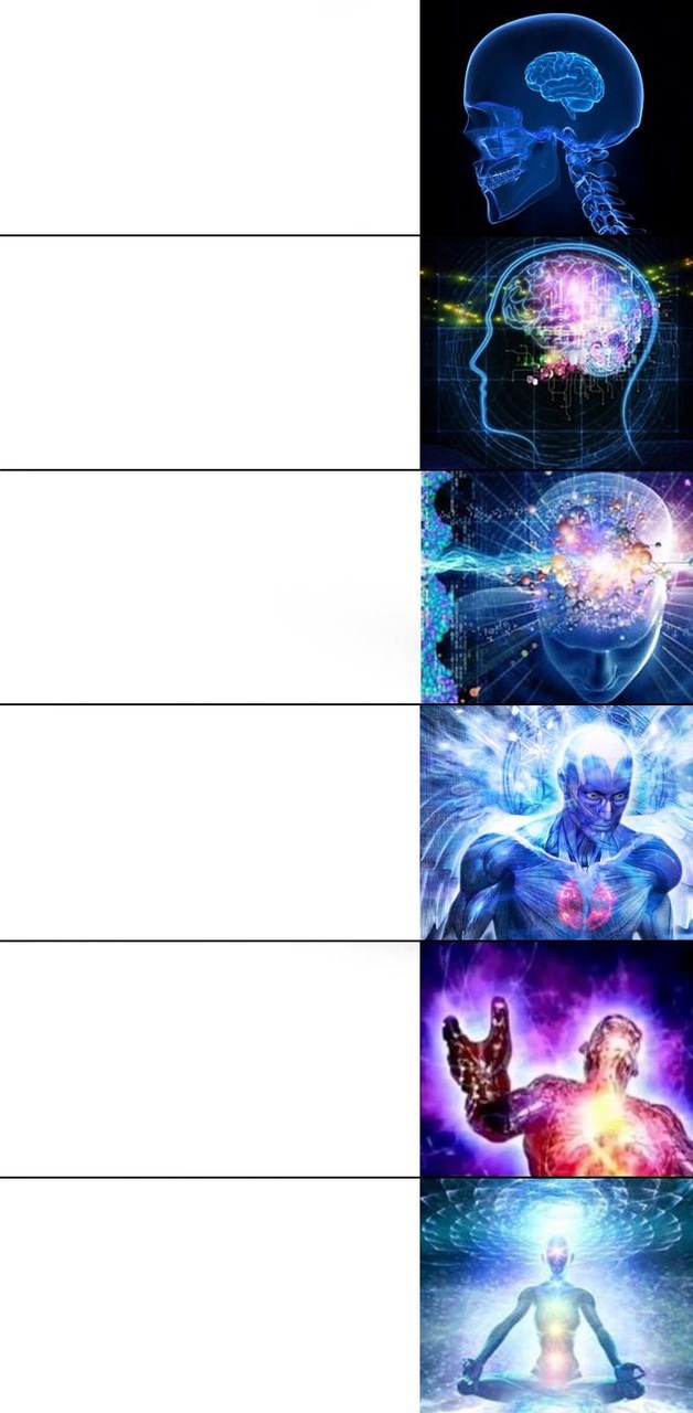 Expanding Brain (Galaxy Brain) - Generated with Text to Meme
